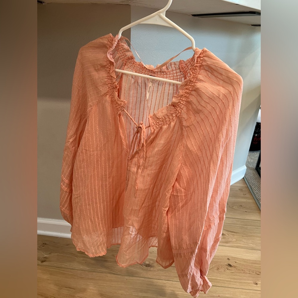Free People - Out of Town strawberry smoothie blouse